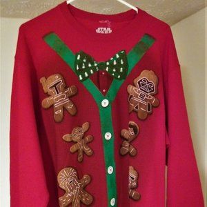Star War Christmas "Ugly Sweater" Red - Men's Medium In Beautiful Condition.